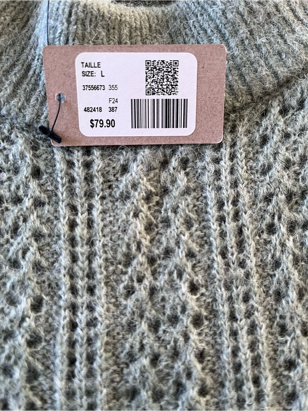 RW&CO NWT Sz L Asymmetrical Ruffle Open Knit Sweater Feminine Soft Girl Romantic - Picture 2 of 7